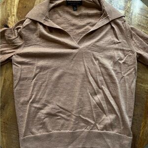 Banana Republic 100% Merino Wool Collared Long sleeve in Tan